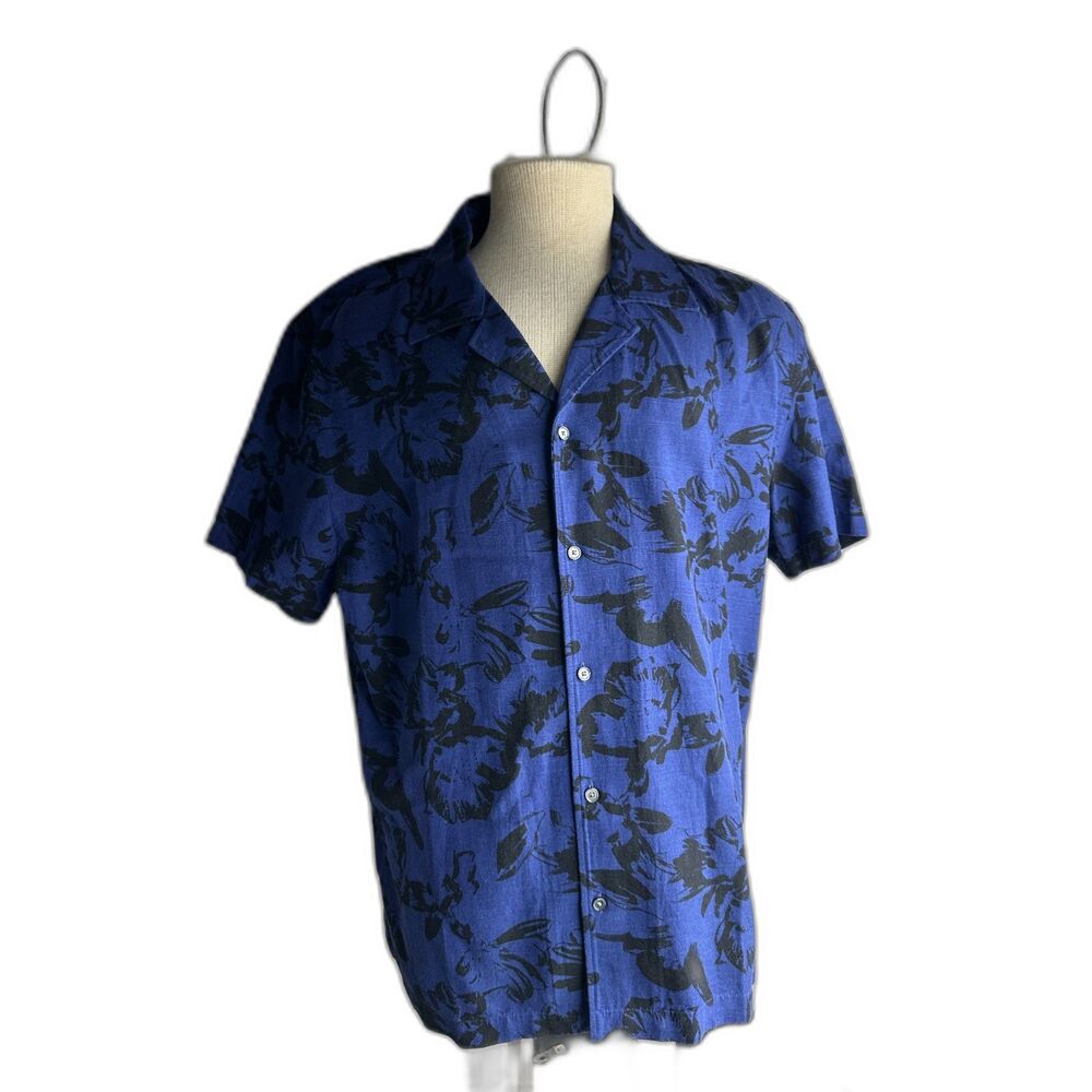 Ted Baker London Men's Shirt Button Down Size XL Midnight Sail MSRP $150 NWT